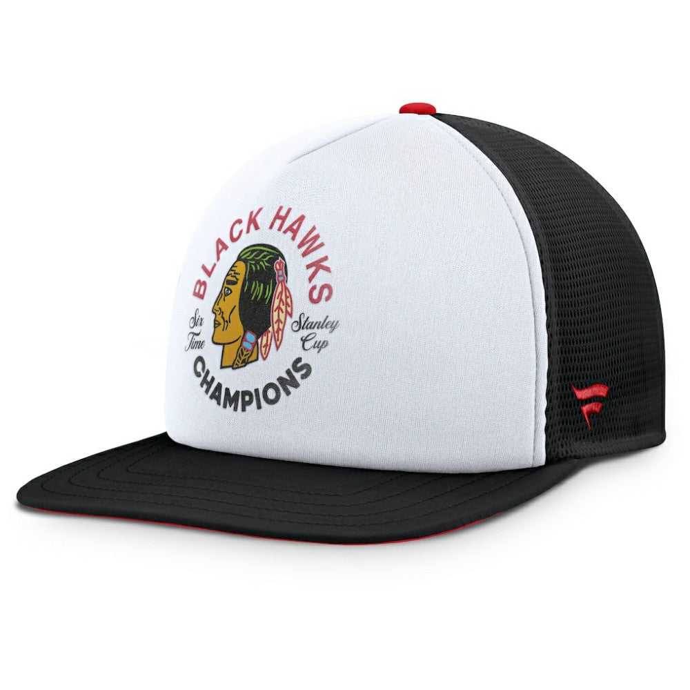 Chicago Blackhawks Fanatics Decades Collection Foam Front Snapback Hat White/Black