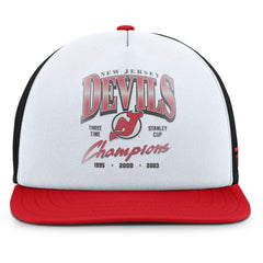 New Jersey Devils Fanatics Decades Collection Foam Front Snapback Hat White/Red