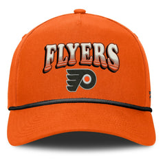 Philadelphia Flyers Fanatics Decades Collection A-Frame Rope Adjustable Hat Orange