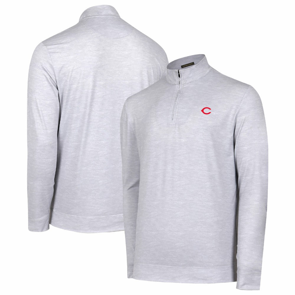 Cincinnati Reds Sublime Tri-Blend Quarter-Zip Jacket Gray