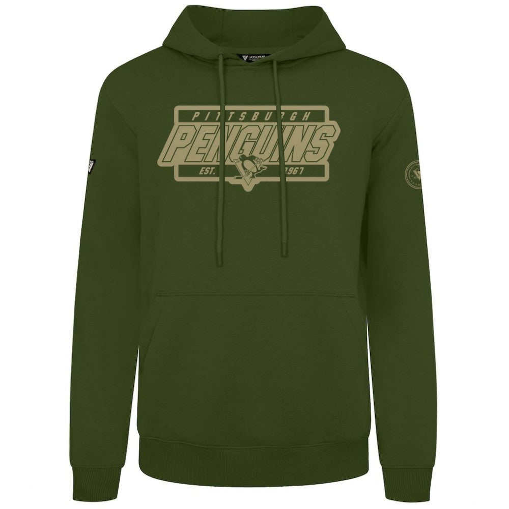 Pittsburgh Penguins Levelwear Podium Pullover Hoodie Olive
