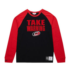 Carolina Hurricanes Mitchell & Ness Legendary Slub Raglan Long Sleeve T-Shirt Black/Red
