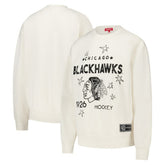 Chicago Blackhawks Mitchell & Ness Women's Logo 3.0 Pullover Sweatshirt Cream
