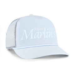 Miami Marlins Foundation Script Hitch Adjustable Trucker Hat Light Blue | 47 brand