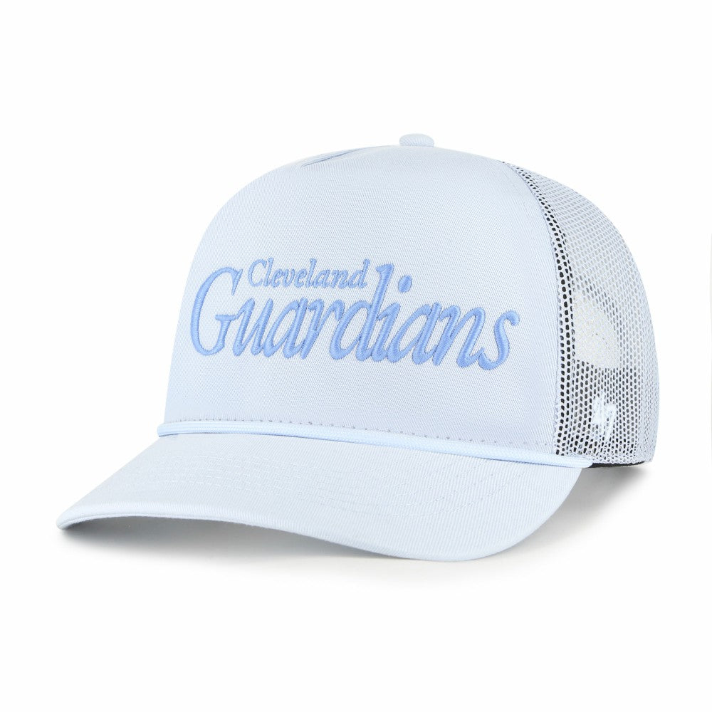 Cleveland Guardians Foundation Script Hitch Adjustable Trucker Hat Light Blue | 47 brand