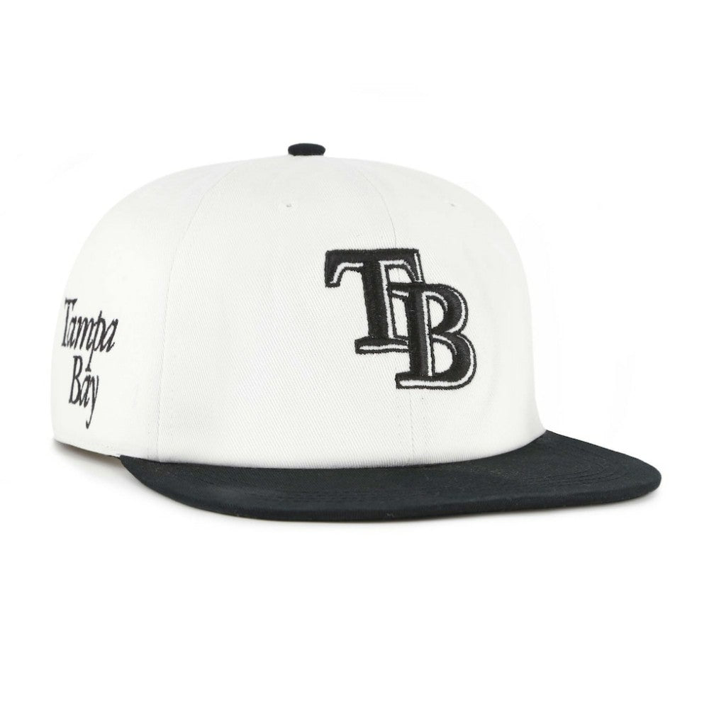 Tampa Bay Rays Foundation Captain Snapback Hat White/Black | 47 brand
