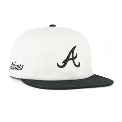 Atlanta Braves Foundation Captain Snapback Hat White/Black | 47 brand