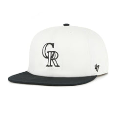 Colorado Rockies Foundation Captain Snapback Hat White/Black | 47 brand