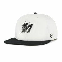 Miami Marlins Foundation Captain Snapback Hat White/Black | 47 brand