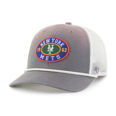 New York Mets Tide Sweep Rope Trucker Adjustable Hat Gray/White | 47 brand