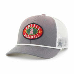 Los Angeles Angels Tide Sweep Rope Trucker Adjustable Hat Gray/White | 47 brand