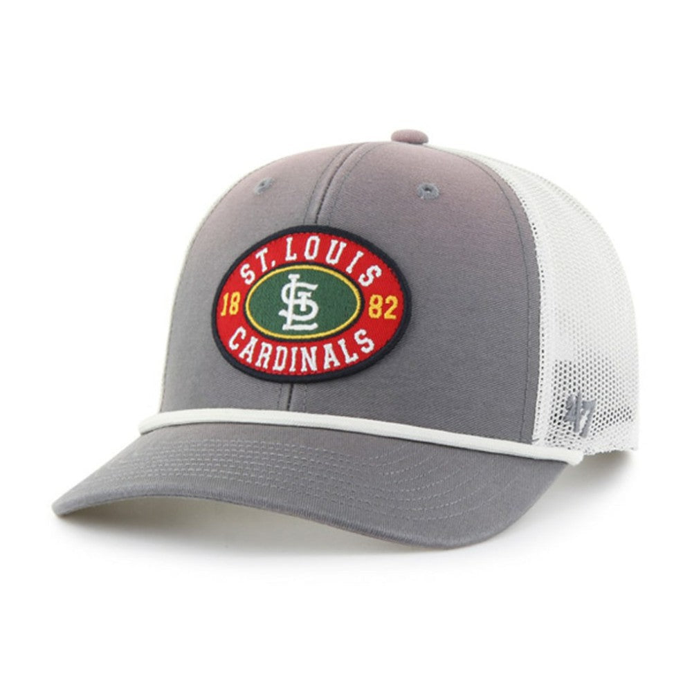St. Louis Cardinals Tide Sweep Rope Trucker Adjustable Hat Gray/White | 47 brand