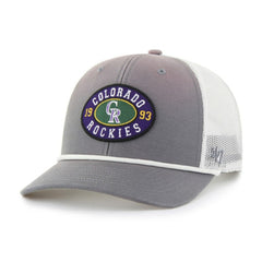 Colorado Rockies Tide Sweep Rope Trucker Adjustable Hat Gray/White | 47 brand
