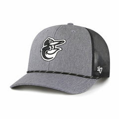 Baltimore Orioles Carbon Rope Trucker Adjustable Hat Charcoal | 47 brand