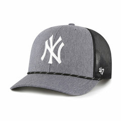 New York Yankees Carbon Rope Trucker Adjustable Hat Charcoal | 47 brand