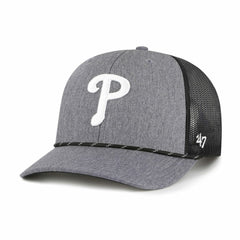 Philadelphia Phillies Carbon Rope Trucker Adjustable Hat Charcoal | 47 brand