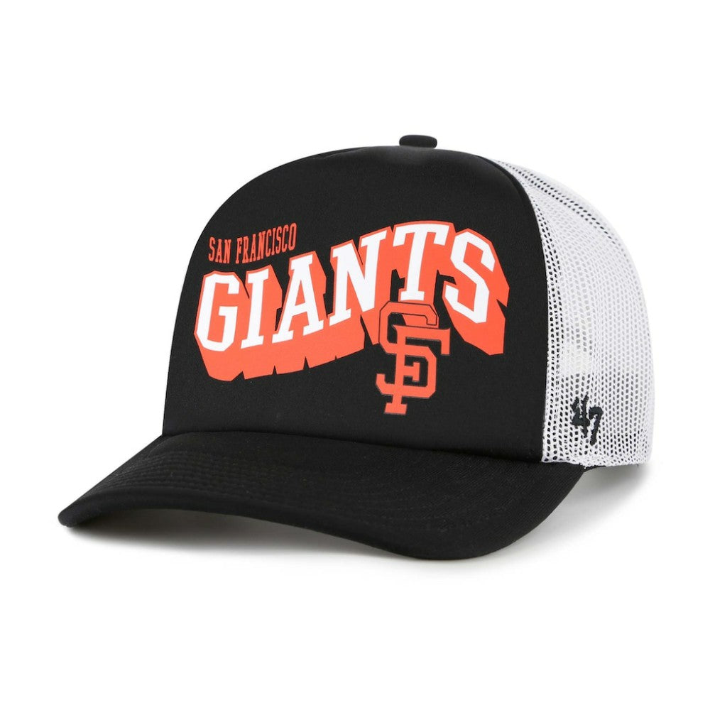San Francisco Giants Meander Foam Trucker Snapback Hat Black | 47 brand