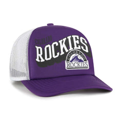 Colorado Rockies Meander Foam Trucker Snapback Hat Purple | 47 brand