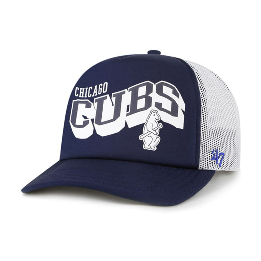 Chicago Cubs Meander Foam Trucker Snapback Hat Navy | 47 brand