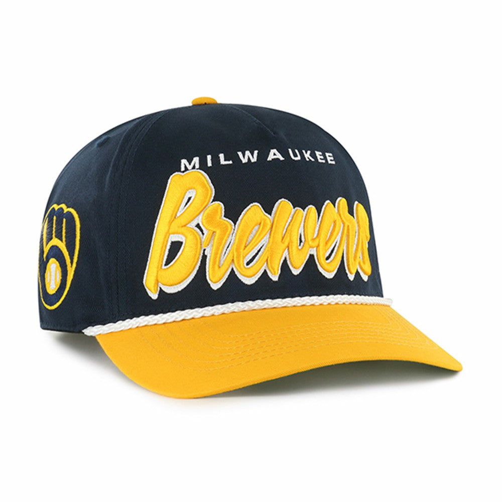 Milwaukee Brewers Dropshadow Rope Hitch Adjustable Hat Navy | 47 brand