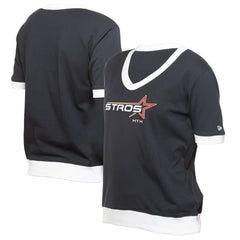 Houston Astros Women's 2025 City Connect Rhinestone V-Neck T-Shirt Navy | New Era