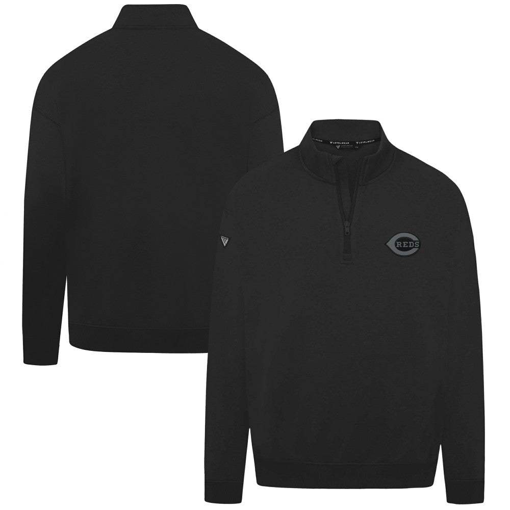 Cincinnati Reds Levelwear Murray Nightfall Quarter-Zip Top Black