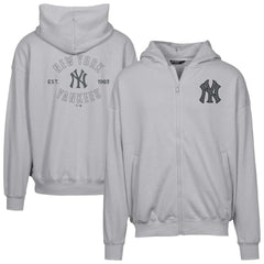 New York Yankees Levelwear Uphill Abyssal Full-Zip Hoodie Gray