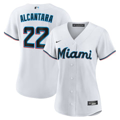 Sandy Alcantara Miami Marlins Women's Home Replica Player Jersey - White