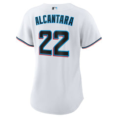 Sandy Alcantara Miami Marlins Women's Home Replica Player Jersey - White