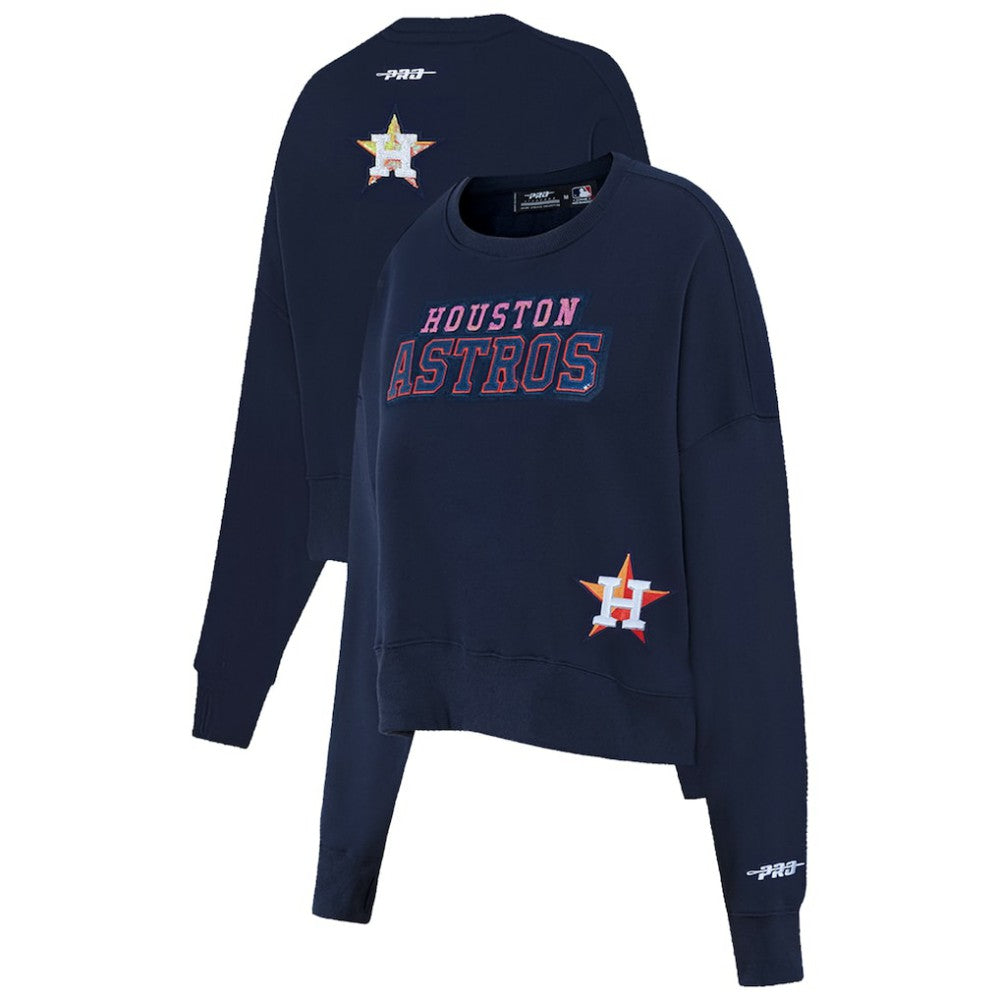 Houston Astros Pro Standard Women's Game Day Classics Crewneck Pullover Sweatshirt Navy