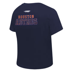 Houston Astros Pro Standard Women's Game Day Classics Baby Doll Cropped T-Shirt Navy