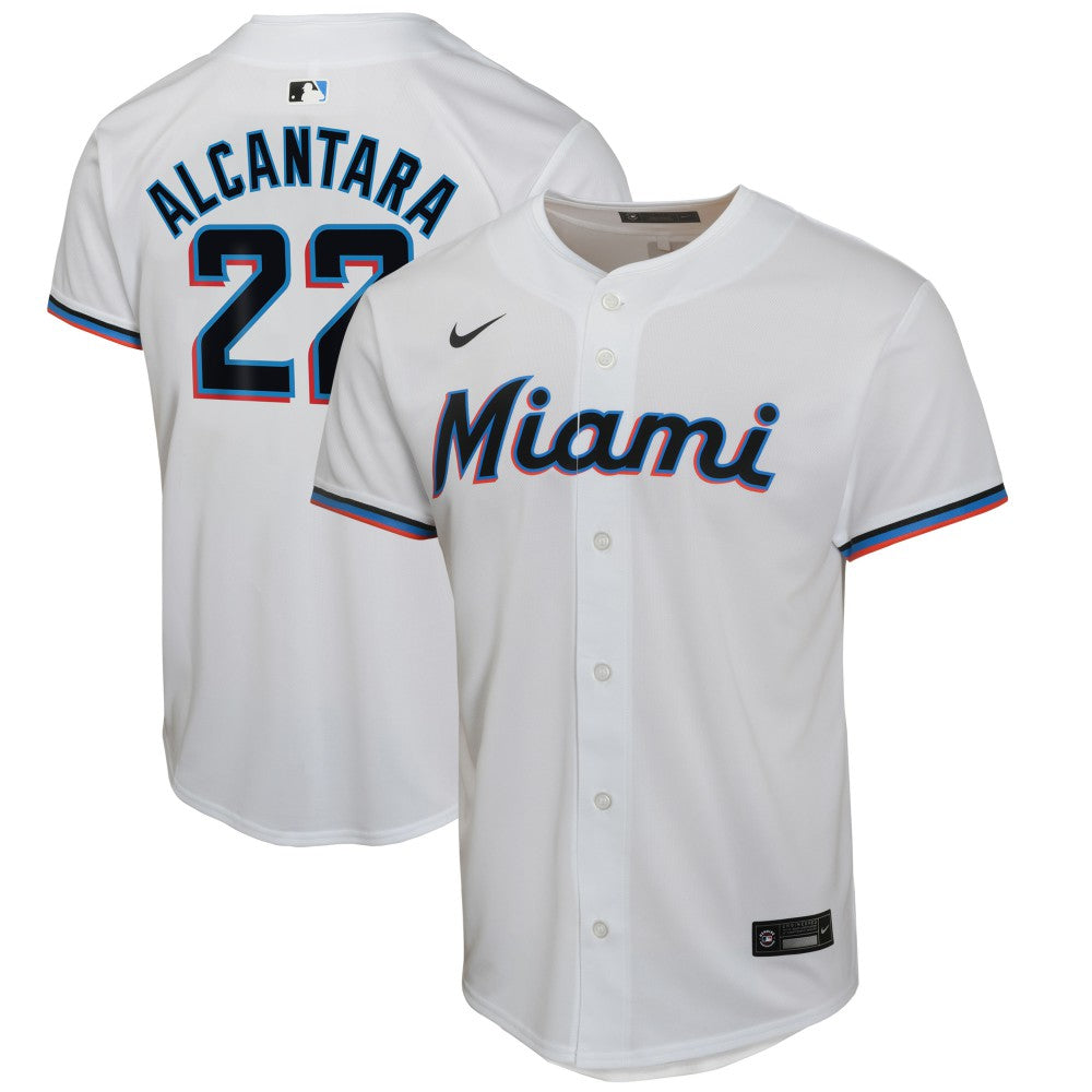 Sandy Alcantara Miami Marlins Youth Home Game Player Jersey White | Nike