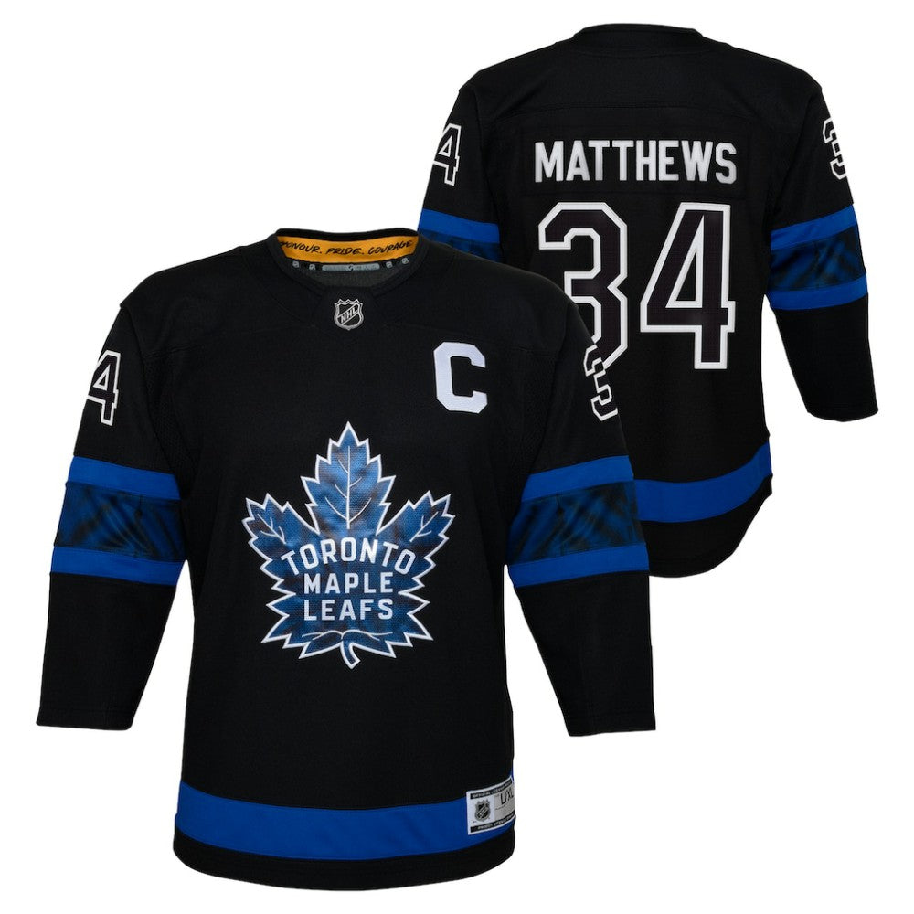 Auston Matthews Toronto Maple Leafs Youth Alternate Premier Player Jersey Black