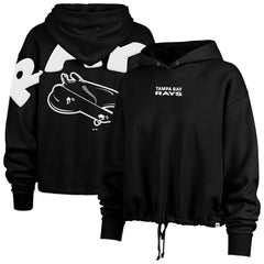 Tampa Bay Rays Women's City Connect Venice Cropped Pullover Hoodie Black | 47 brand