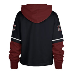 Cleveland Guardians Women's City Connect Shortstop Cropped Pullover Hoodie Navy | 47 brand
