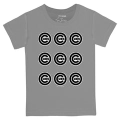 Chicago Cubs Tiny Turnip Youth Logo Grid T-Shirt Gray