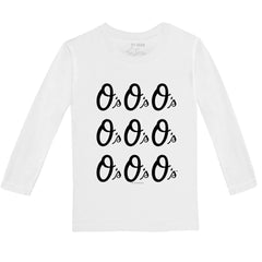 Baltimore Orioles Tiny Turnip Youth Logo Grid Long Sleeve T-Shirt White