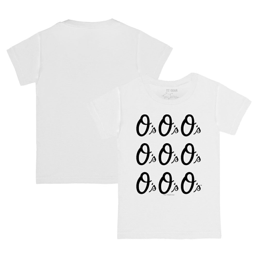 Baltimore Orioles Tiny Turnip Youth Logo Grid T-Shirt White