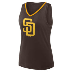 San Diego Padres Women's Plus Sized Stellar Win V-Neck Tank Top Brown