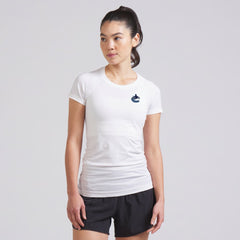 Vancouver Canucks lululemon Women's Swiftly Tech Short-Sleeve Shirt 2.0 White