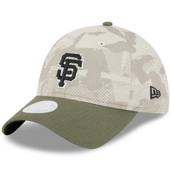 San Francisco Giants Women's 2025 Armed Forces Day 9TWENTY Adjustable Hat Light Beige/Olive | New Era