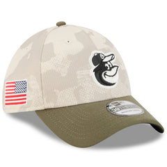 Baltimore Orioles 2025 Armed Forces Day 39THIRTY Flex Hat Light Beige/Olive | New Era