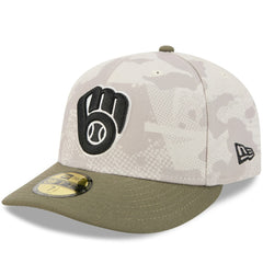 Milwaukee Brewers 2025 Armed Forces Day 59FIFTY Fitted Hat Light Beige/Olive | New Era