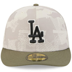 Los Angeles Dodgers 2025 Armed Forces Day 59FIFTY Fitted Hat Light Beige/Olive | New Era