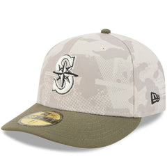 Seattle Mariners 2025 Armed Forces Day 59FIFTY Fitted Hat Light Beige/Olive | New Era