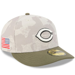 Cincinnati Reds 2025 Armed Forces Day 59FIFTY Fitted Hat Light Beige/Olive | New Era