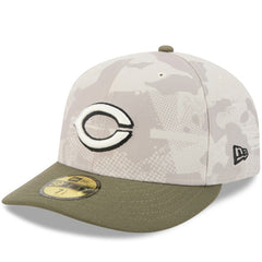 Cincinnati Reds 2025 Armed Forces Day 59FIFTY Fitted Hat Light Beige/Olive | New Era