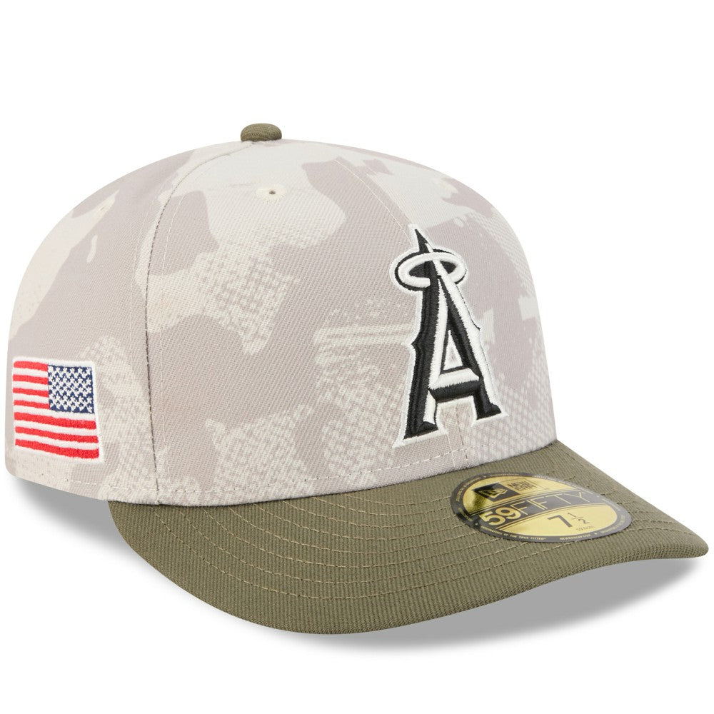Los Angeles Angels 2025 Armed Forces Day 59FIFTY Fitted Hat Light Beige/Olive | New Era