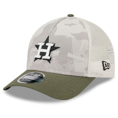 Houston Astros 2025 Armed Forces Day 9FORTY M-Crown A-Frame Adjustable Hat Light Beige/Olive | New Era