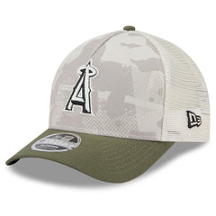 Los Angeles Angels 2025 Armed Forces Day 9FORTY M-Crown A-Frame Adjustable Hat Light Beige/Olive | New Era